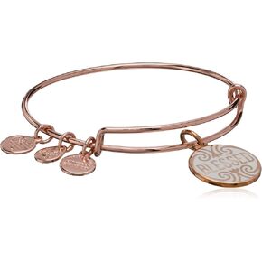 Alex and Ani Mantras + سوار ملهم قابل للتوسيع للنساء، سحر مبارك، لمسة نهائية من الذهب الوردي اللامع، من 2 إلى 3.5 بوصة، A18WAP04SR in Kuwait
