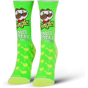 Cool Socks Novelty Crew Dress Sock, Women's, Food, Snacks & Chips, Funny Cute