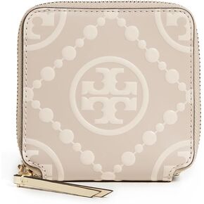 محفظة Tory Burch النسائية ثنائية الطي منقوشة على شكل حرف T، لونجان/كريمي جديد، أرجواني، جرافيك، مقاس واحد in Kuwait