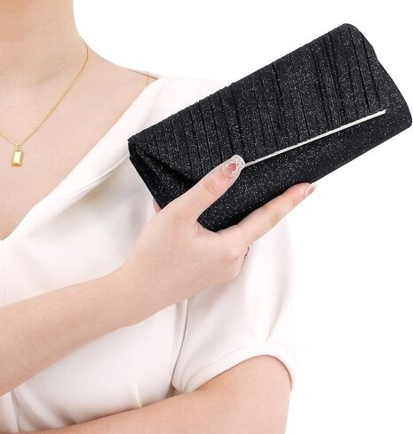 حقيبة سهرة Naimo Flap Dazzling Small Clutch مع سلسلة قابلة للفصل in Kuwait