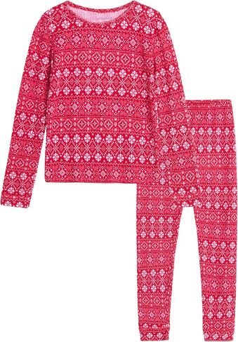 Laura Ashley Girls' Thermal Underwear Set - 2 Piece Warm Long Sleeve Shirt and Long Johns - Base Layer Set for Girls (4-12) in Saudi Arabia