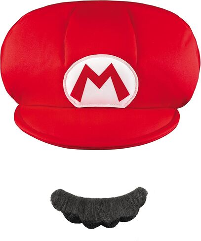 نينتندو سوبر ماريو براذرز ماريو قبعة وشارب للأطفال، مقاس واحد للأطفال in Kuwait