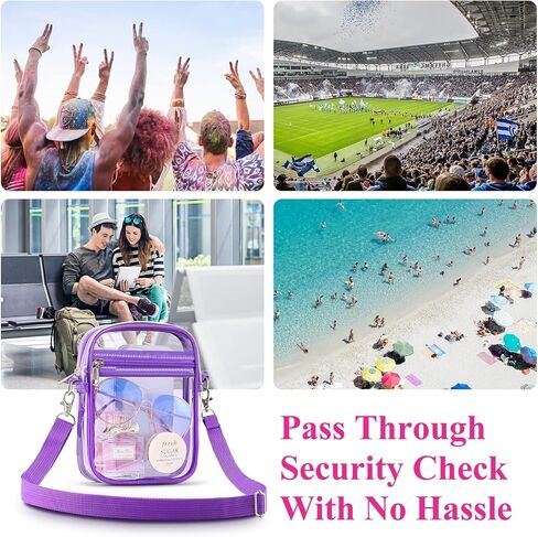 Mossio Clear Crossbody Bag Stadium Approved, Transparent Messenger Shoulder Bag for Concert, Beach, Travel & Sporting in Kuwait