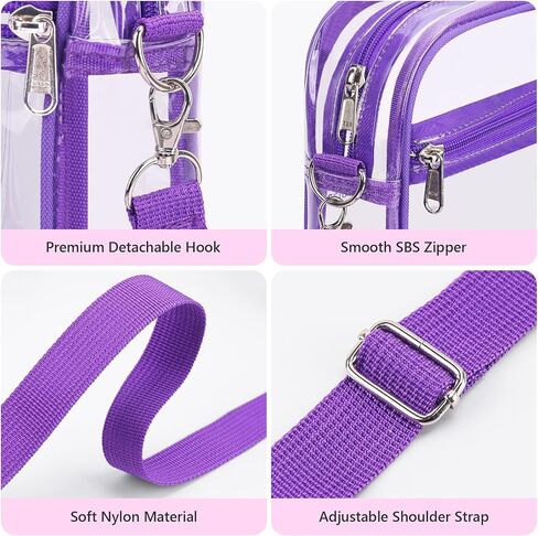 Mossio Clear Crossbody Bag Stadium Approved, Transparent Messenger Shoulder Bag for Concert, Beach, Travel & Sporting in Kuwait