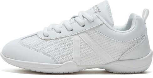 White Cheer Shoes for Girls Womens Cheer Shoes Youth Girls Cheerleading Shoes Competition Gear Dance Tennis Sports Training Athletic Comfortable Flats Breathable Soft Kids Cheer Sneakers in Saudi Arabia