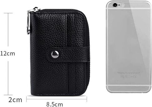 محفظة جلدية أصلية، منظم حافظة محفظة عالمية متعددة الوظائف من MoreChioce مع 12 فتحة لبطاقة الائتمان، سحاب صغير لنقود البطاقة المعدنية، وردة حمراء in Kuwait