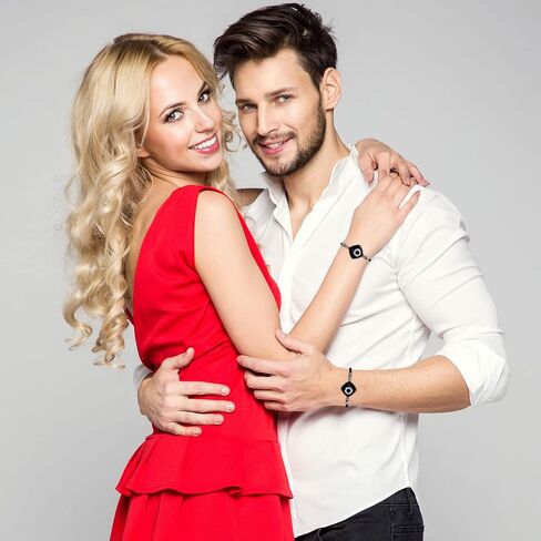 مجموعة مجوهرات من أساور اللمس لمسافات طويلة مكونة من قطعتين، سوار حب للاتصال الذكي عن بعد، الأشخاص من حولك أقرب من أي وقت مضى، بغض النظر عن مكان وجودهم/إرسال رسالة نصية قصيرة SOS، أساور العلاقة للأزواج، العشاق، الأسرة، الأطفال، الأصدقاء، المهرجانات، هدايا in Kuwait