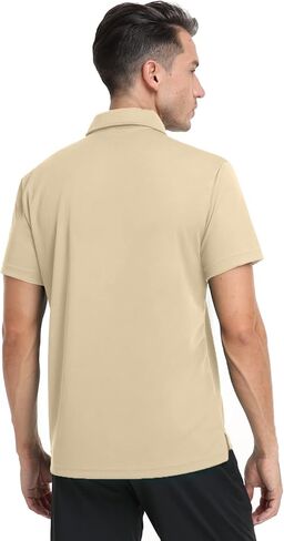 قمصان بولو Hiverlay للرجال بياقة بسحاب وأكمام طويلة وقصيرة قميص جولف كاجوال سريع الجفاف للتنس T Pique UPF 50+ in Kuwait