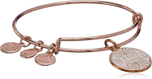 Alex and Ani Mantras + سوار ملهم قابل للتوسيع للنساء، سحر مبارك، لمسة نهائية من الذهب الوردي اللامع، من 2 إلى 3.5 بوصة، A18WAP04SR in Kuwait