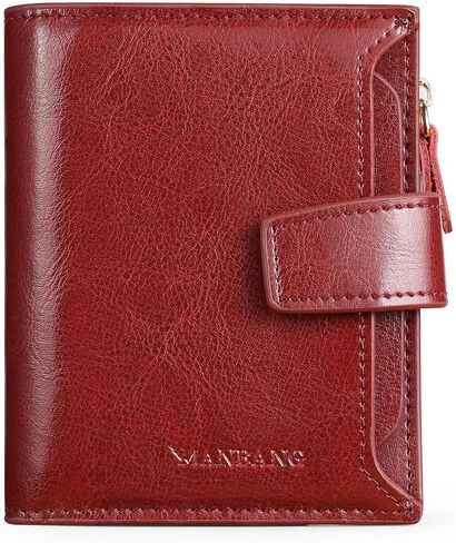 Wallets for Women Leather RFID Blocking Small Bifold Zipper Pocket Wallet Card Case Purse with ID Window… (Black) in Saudi Arabia