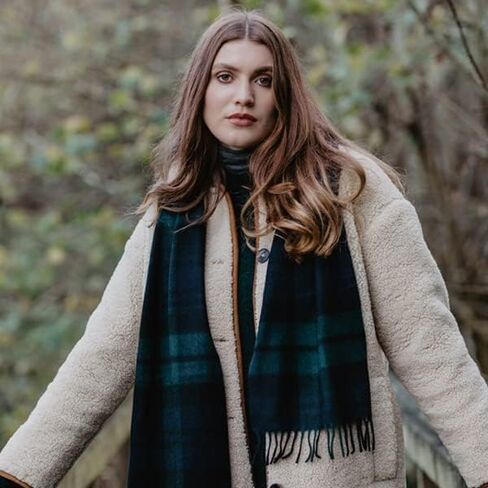 Glen Isla 100% Cashmere Scarf Black Watch Tartan Green - Made In Scotland in Saudi Arabia