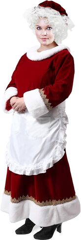 زي PrettyQueen Mrs. Claus للنساء، زي سانتا كلوز 5 قطع، فستان سانتا كلوز للبالغين، زي سانتا كلوز لعيد الميلاد in Kuwait