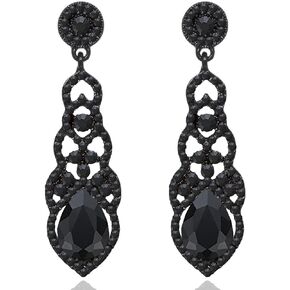 TRWWELL Vintage Rhinestone Wedding Bridal Teardrop Dangle Earrings Fancy Crystal Chandelier Drop Earrings for Women Brides in Kuwait