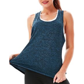 SILKWORLD Workout Tops for Women Racerback Tank Tops Yoga Shirts Athletic Running Open Back Workout Tops for Women in Saudi Arabia