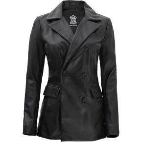 fjackets Lambskin Leather 3/4 Coat - A Fusion of Timeless Style & Modern Sophistication for Women