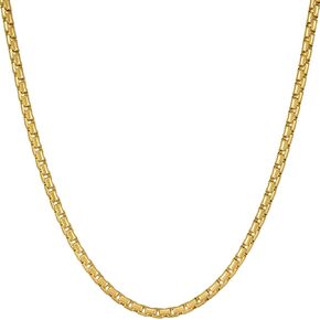 LIFETIME JEWELRY 2.2mm Rounded Box Chain Necklace for Women & Men 24k Gold Plated in Kuwait