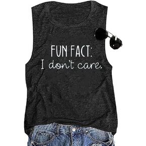 تي شيرت مطبوع عليه حروف Calvin Fun Fact l Don't Care للسيدات برسومات أقوال مضحكة in Kuwait