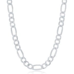 NYC Sterling Silver Chain – Premium Craftsmanship Figaro Chain for Men and Women – Real 925 Sterling Silver Necklace Made in Italy – 16-30 Inches Length – Ideal for Everyday Wear, Special Occasions