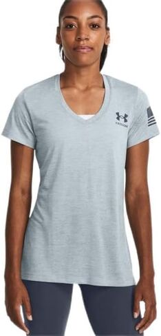 Under Armour Women's Freedom Tech Short Sleeve V-Neck T-Shirt in Kuwait