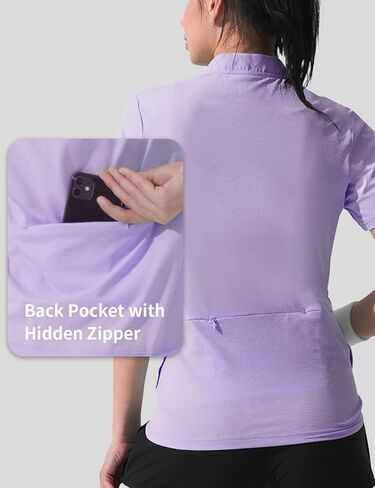 قمصان Hiverlay للتمرين للنساء للجري والمشي لمسافات طويلة وقمصان جولف سريعة الجفاف بعامل حماية من الأشعة فوق البنفسجية 50+ SPF بلوفر خفيف الوزن مع جيب in Kuwait