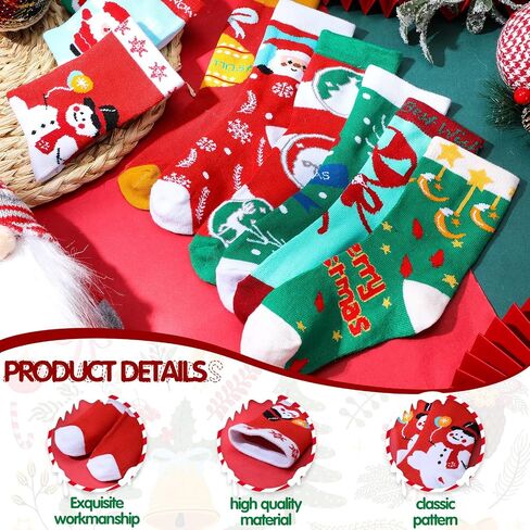 Panitay 100 Pairs Kids Christmas Socks Bulk Christmas Gifts for Boys Girls Colorful Creative Fun Crazy Funny Novelty Crew Socks Soft Children Cute Socks Teenage Teens Christmas Gift, 25 Styles in Saudi Arabia