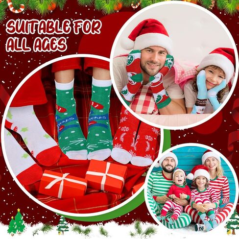 Panitay 100 Pairs Kids Christmas Socks Bulk Christmas Gifts for Boys Girls Colorful Creative Fun Crazy Funny Novelty Crew Socks Soft Children Cute Socks Teenage Teens Christmas Gift, 25 Styles in Saudi Arabia