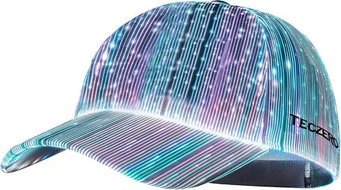 TECZERO LED Light up Glow Hat, Rechargeable Fiber Optic Luminous Baseball Cap for Christmas Gift Party Festival Dance Rave in Saudi Arabia