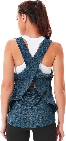 SILKWORLD Workout Tops for Women Racerback Tank Tops Yoga Shirts Athletic Running Open Back Workout Tops for Women in Saudi Arabia