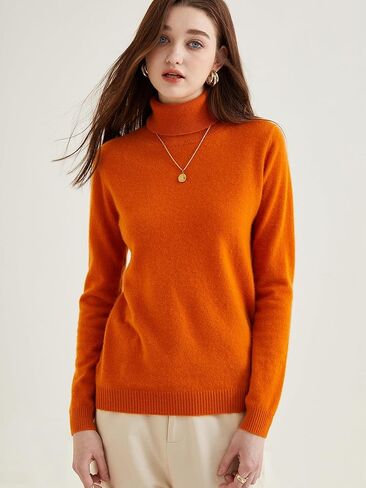 LINY XIN Women's Turtleneck 100% Pure Cashmere Sweater Fall Winter Warm Soft Lightweight Long Sleeve Knitted Pullover in Kuwait