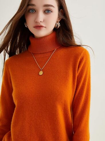 LINY XIN Women's Turtleneck 100% Pure Cashmere Sweater Fall Winter Warm Soft Lightweight Long Sleeve Knitted Pullover in Kuwait