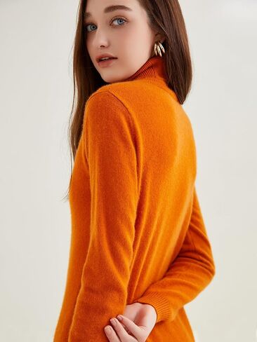 LINY XIN Women's Turtleneck 100% Pure Cashmere Sweater Fall Winter Warm Soft Lightweight Long Sleeve Knitted Pullover in Kuwait