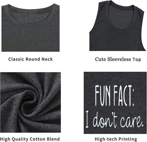 تي شيرت مطبوع عليه حروف Calvin Fun Fact l Don't Care للسيدات برسومات أقوال مضحكة in Kuwait