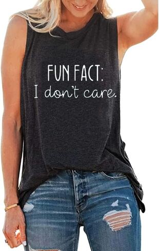 تي شيرت مطبوع عليه حروف Calvin Fun Fact l Don't Care للسيدات برسومات أقوال مضحكة in Kuwait