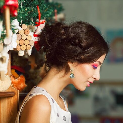 أقراط عيد الميلاد للنساء، أقراط شجرة عيد الميلاد مع أقراط اللؤلؤ، أقراط العطلات للفتيات، هدايا تزيين مجوهرات عيد الميلاد in Kuwait