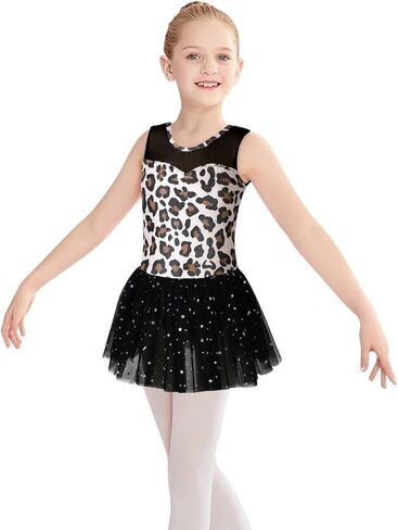 فستان رقص للفتيات بتنورة قصيرة للجمباز مطبوع عليه صورة يونيكورن (للفتيات الصغيرات/الفتيات الكبار) in Kuwait