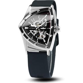 Caluxe Men's Military Skeleton Automatic Mechanical Wrist Watch for Men Triangle Wristwatch