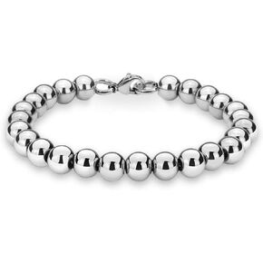 Jewelry Kingdom 1 Necklace or Bracelet for Women and Men, Beaded Chain Stainless Steel, Handmade Jewelry, Thick of 6-8MM and Length of 7-40" Optional in Kuwait