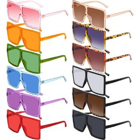 Aodaer Oversized Square Sunglasses Women Flat Top Shades Retro Sunglasses Men Vintage Big Sunglasses in Kuwait