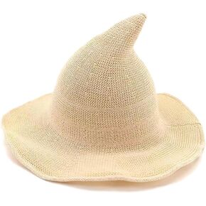 Aniler Men's and Women's Halloween Witch Hat Wool Knitted Cap for Party Masquerade Cosplay Costume Accessory Daily