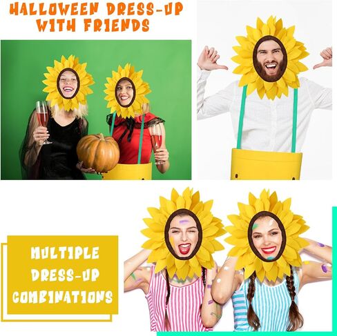 Halloween Flower Pot Costume for Adults Cosplay Women's Sunflower Costume with Headpiece for Garden Theme Party in Saudi Arabia