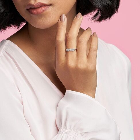PANDORA Sparkling Angel Wings Ring - Symbol of Optimism and Faith - Sterling Silver Ring for Women - Layering or Stackable Ring - Gift foR Her - Sterling Silver with Clear Cubic Zirconia - Size 8.5 in Saudi Arabia