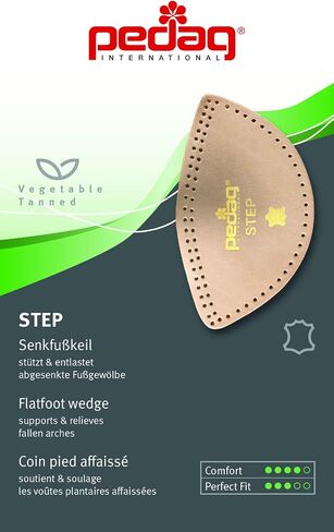 pedag Step | Arch Support Inserts | Durable Foot Arch Support for Flats | Arch Pad and Inserts for Shoes | Self-Adhesive | Ideal for Comfort and Relief | Black Leather | Small in Saudi Arabia