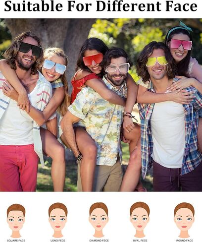 Frienda 26 Pairs Square Oversized Sunglasses for Women Men Flat Top Shades Oversize Sunglasses, 26 Colors in Saudi Arabia