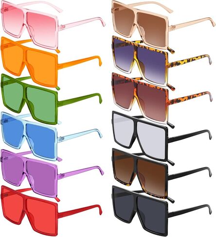 Aodaer Oversized Square Sunglasses Women Flat Top Shades Retro Sunglasses Men Vintage Big Sunglasses in Kuwait