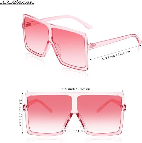 Aodaer Oversized Square Sunglasses Women Flat Top Shades Retro Sunglasses Men Vintage Big Sunglasses in Kuwait