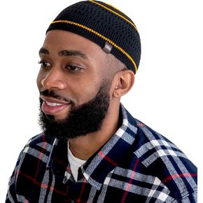 100% Cotton Skull Cap Chemo Kufi Under Helmet Beanie Hats in Solid Colors and Stripes