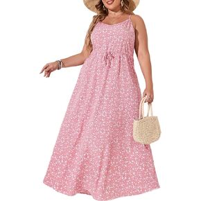 فستان صيفي طويل مثير من Leadingstar للنساء بدون أكمام كاجوال مقاس كبير يصل إلى الأرض فساتين طويلة in Kuwait