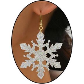 Snowflake Dangle Earrings for Women Acrylic Snow Earrings Winter Earrings Christmas Earrings