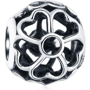GEMDAZZ 925 Sterling Silver Flower Plant Series Charm-Daisies, Tulip, 4 Leaf Clover, Primrose Meadow Beads, fit European Women Spring Bracelet, Gift for Birthday/Valentines/Friends/Mom/Lover in Kuwait