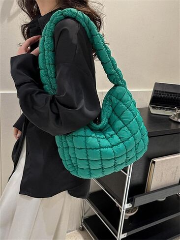 Puffer Tote Bag Women Quilted Large Shoulder Bags Puffy Bubble Hobo Pleated Purse Nylon Padding Cloud Crossbody Bag 2023 in Kuwait